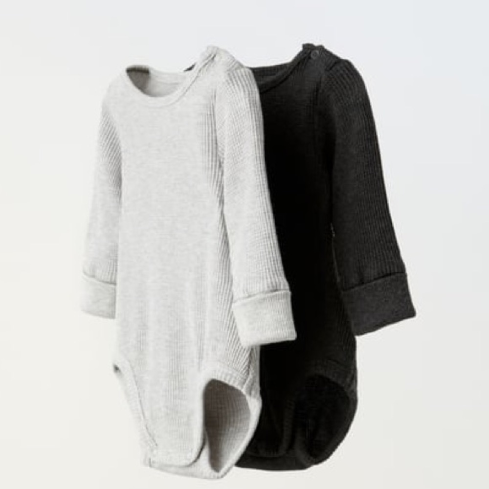 ZARA TWO PACK OF WAFFLE WEAVE BODYSUITS